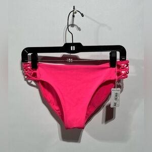 Lululemon Coastline Mid-Rise Medium Bottom Hot Pink Bikini Bottom Size‎ 8 NWT